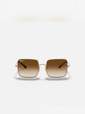 Ray-Ban Women's Gold Frame Brown Gradient Square Sunglasses - Modern Chic